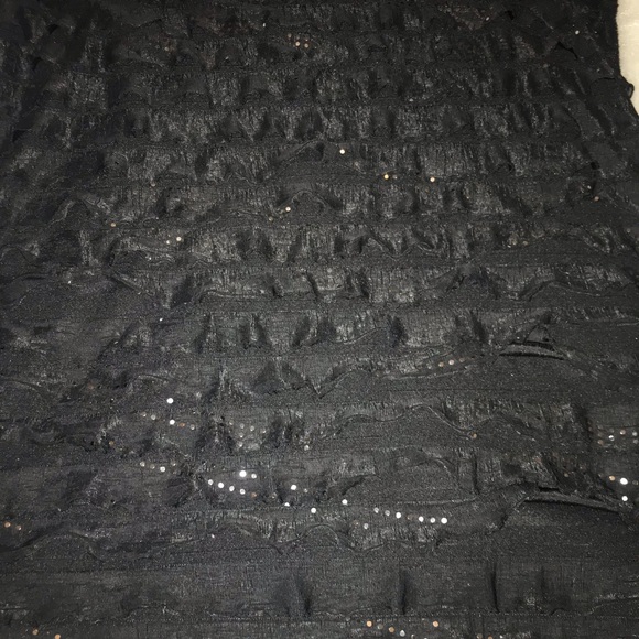 Black Sparkle Layered Fringe Tank Top - Picture 3 of 3